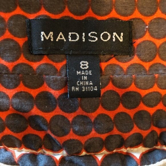 Boho Skirt Womens Size 8 Brown Orange Patterned Side Pockets - Picture 5 of 5